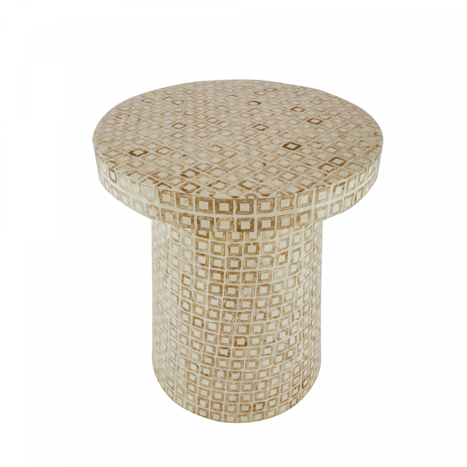 Destiny Side Table - White/Gold