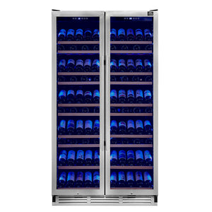 Forno Vernazza 40" 25 Cu.Ft. Stainless Steel 166 Bottle Dual Zone Wine Cellar - FWCDR6642-40S