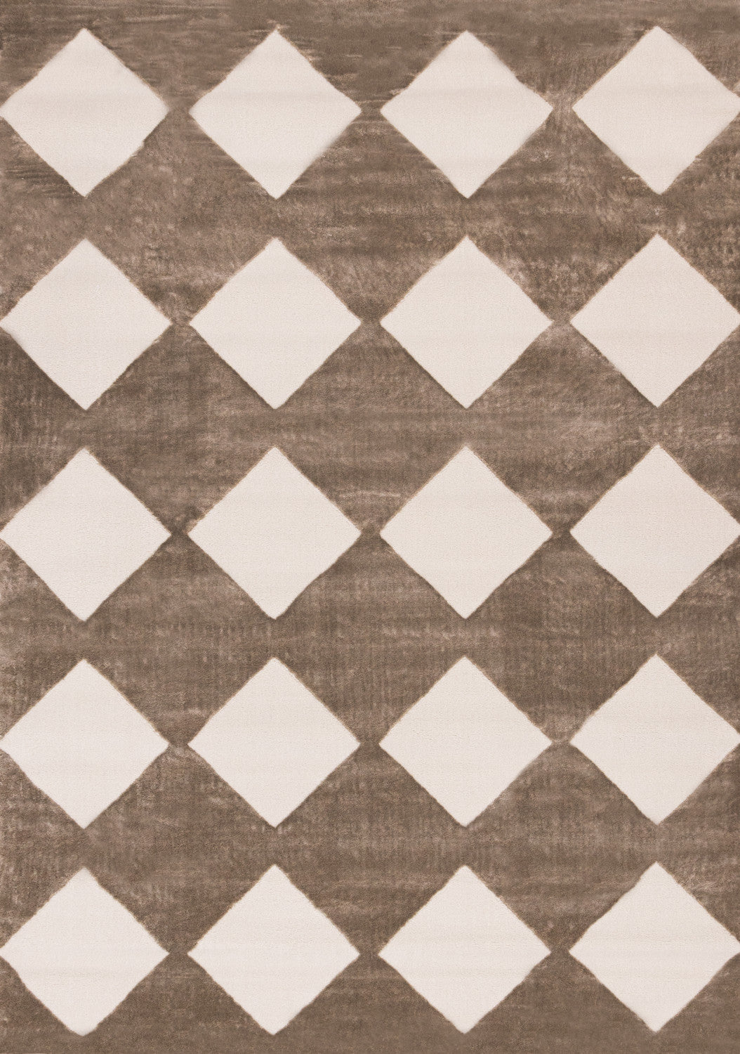 Logan Modern Diamonds Area Rug - 8' X 11' - Brown/Cream