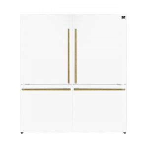 Forno Milano 62" White 2-piece Freestanding Dual Bottom Freezer Refrigerator (34.4 Cu. Ft.) - FFFFD1787-60WHT