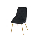 Peacock Velvet Dining Chair - Black/Gold - Set of Two