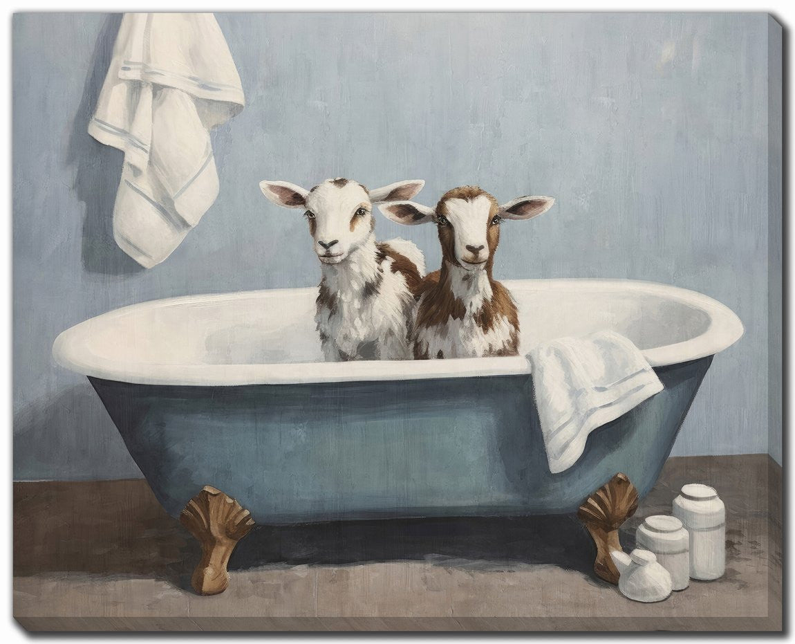 Goat Soak II Wall Art - Blue/Brown - 24 X 30
