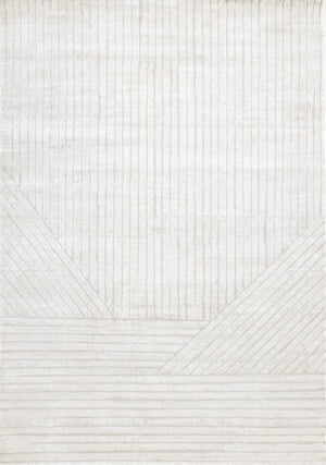 Hillary Modern Lines Area Rug - 7' X 10' - Cream