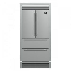 Forno Moena 40" 19.2 Cu.Ft. Stainless Steel Built-In French Door Refrigerator with Ice Maker - FFRBI1820-40SG