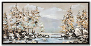 Winter Pines Wall Art - Multi-Colour - 28 X 56