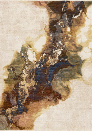Micah Modern Galaxy Area Rug - 8' X 11' - Cream/Grey/Blue