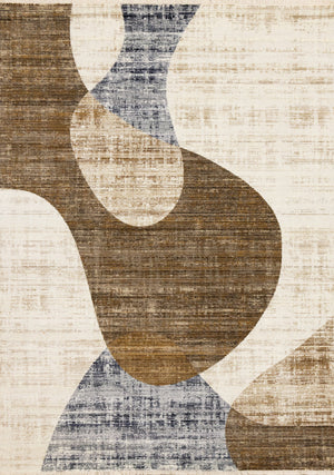 Sterling Modern Teardrop Area Rug - 5' X 8' - Brown/Cream