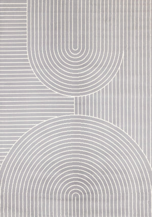 Functional Modern Arches Area Rug - 5' X 8' - Grey/White