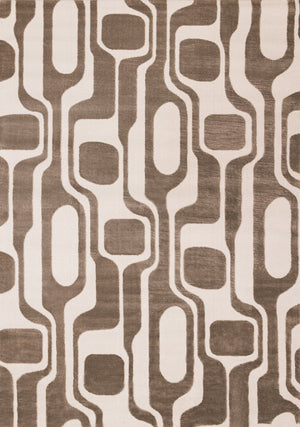 Logan Modern Area Rug - 5' X 8' - Brown/Cream