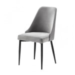 Eugenie Velvet Dining Chair - Grey - Set of Two