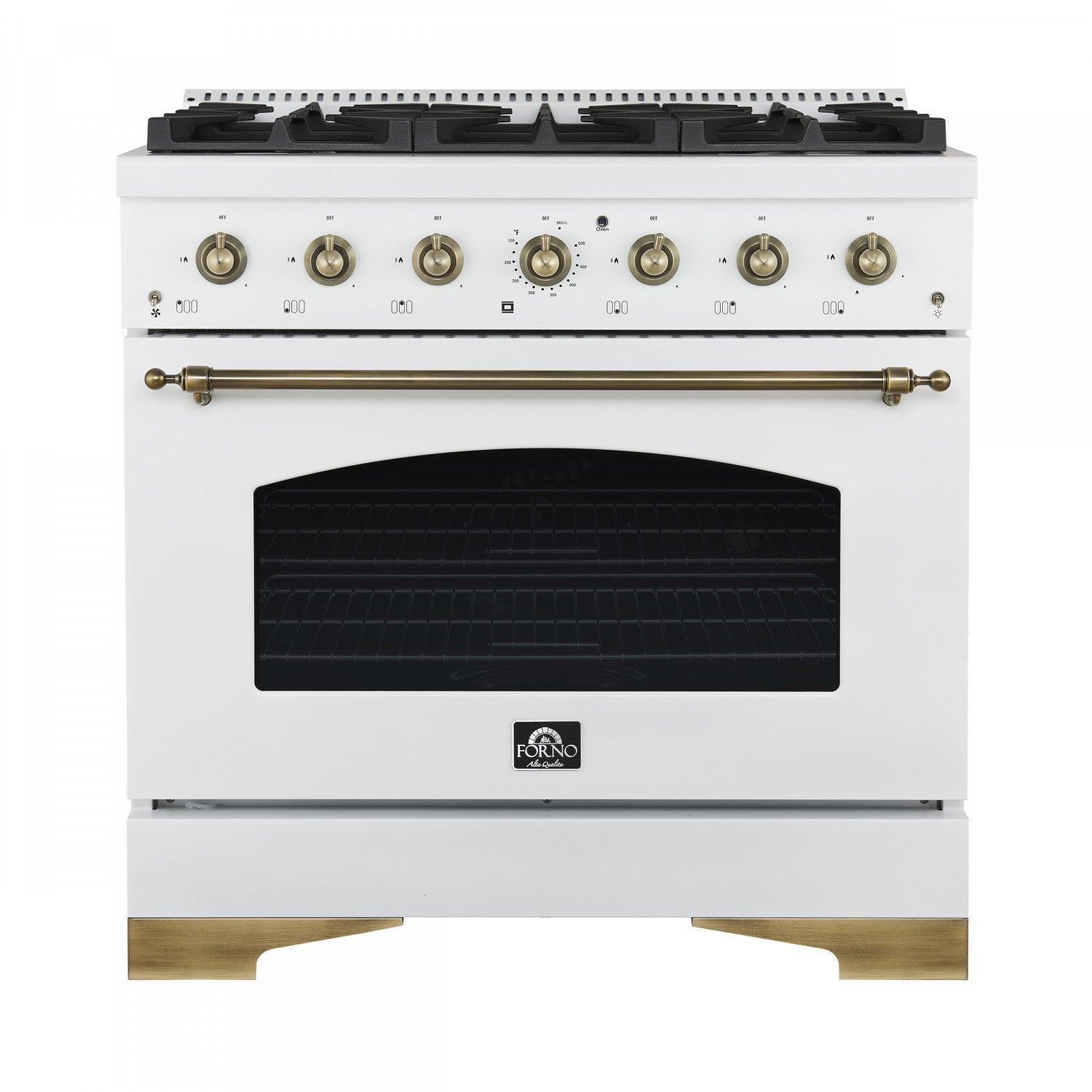 Forno Antico 36" White Freestanding Gas Range (4.5 Cu. Ft.) - FFSGS6219-36WHT
