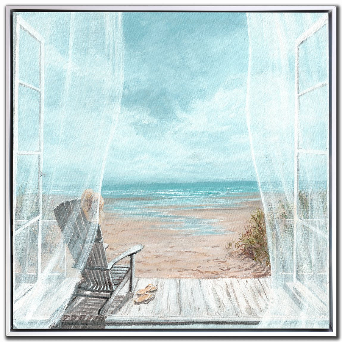 Shared Moments Wall Art - Blue/White - 24 X 24