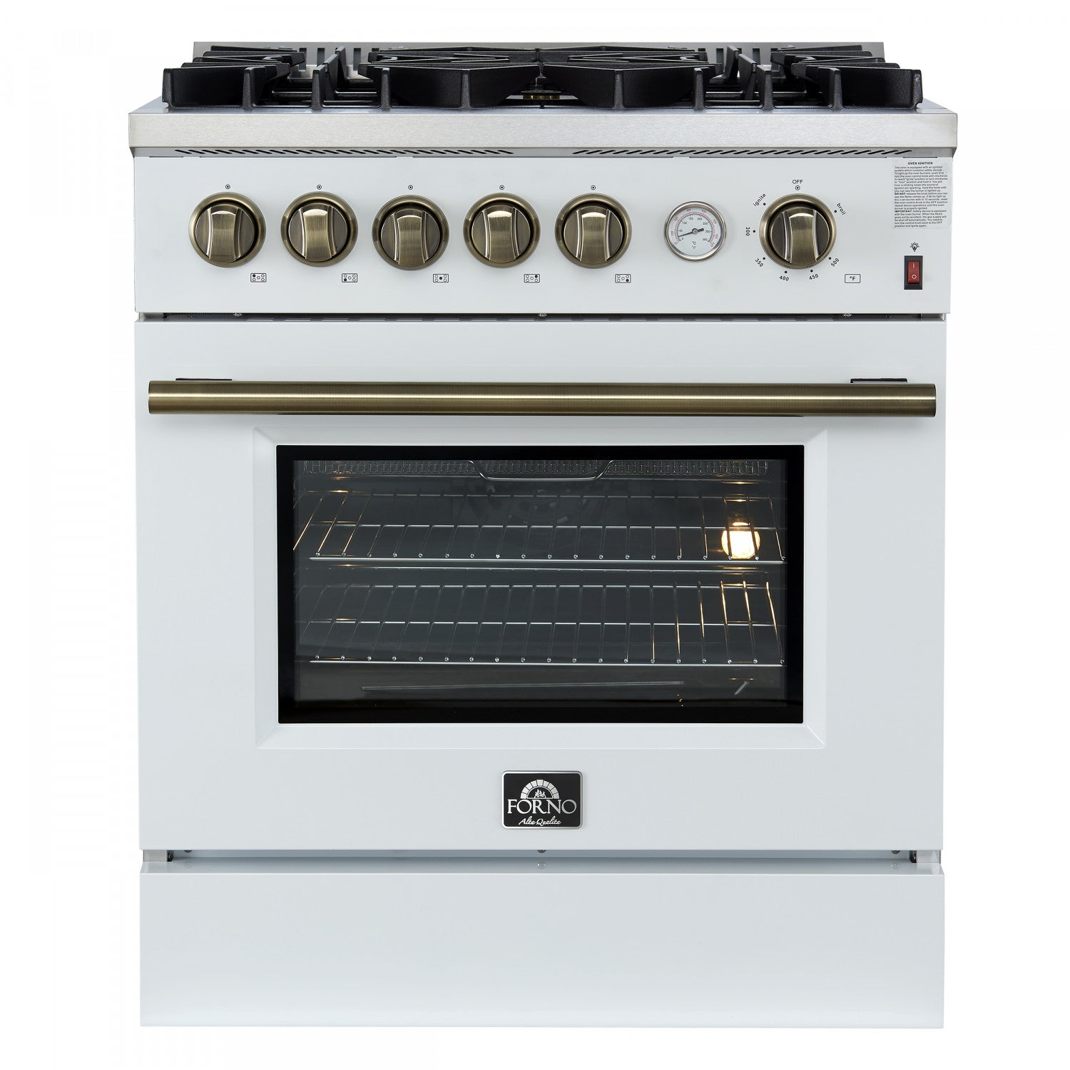 Forno Giovanni 30" White Freestanding Gas Range (4.32 Cu. Ft.) - FFSGS6274-30WHT
