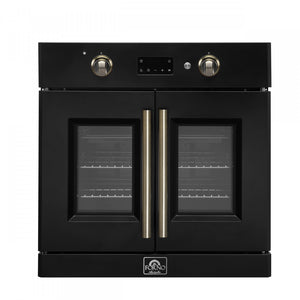 Forno Asti Black 30" Electric Wall Oven with True Convection and Air Fry (3.68 Cu. Ft.) - FBOEL1333-30BLK