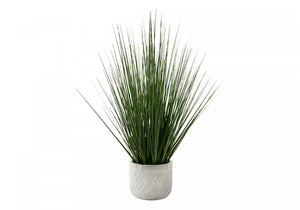 21" Grass Plant With 4" White Pot - Green