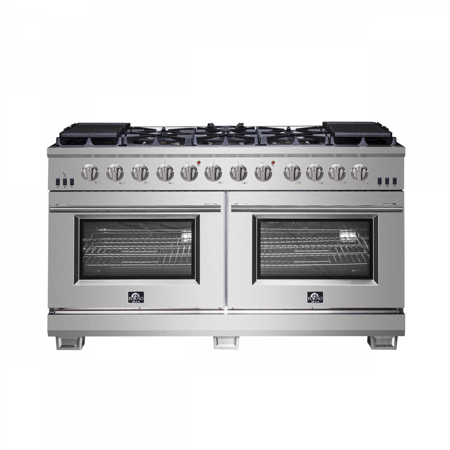 Forno Capriasca 60" Stainless Steel Freestanding Double Oven Gas Range (8.64 Cu. Ft.) - FFSGS6260-60