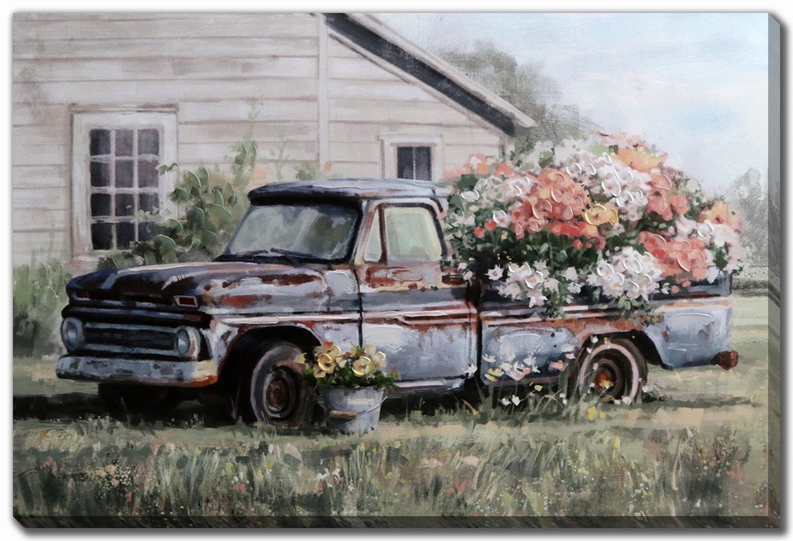Vintage Delivery II Art - Blue/Green - 24 X 35