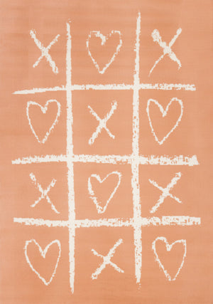 Kids Playing Board Area Rug - 5' X 8' - Pink/Cream