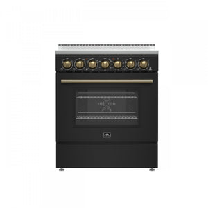Forno Paolo Black Freestanding Electric Range with True Convection (4.38 Cu. Ft.) - FFSEL6011-30BLK