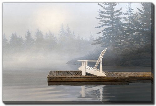 Stillness at the Lake Wall Art - Blue/Brown - 16 X 20