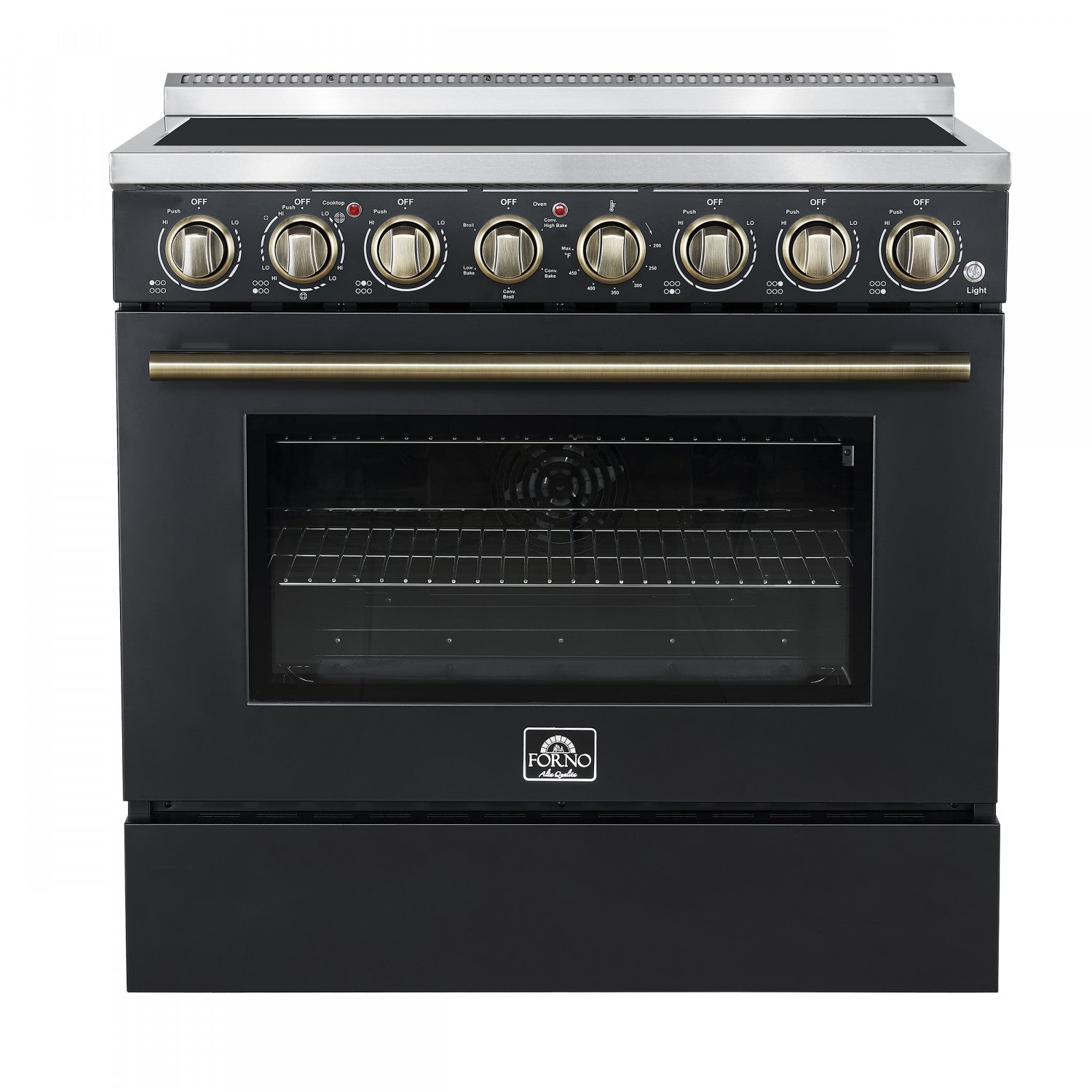 Forno Paolo 36" Black Freestanding Electric Range with True Convection (5.44 Cu. Ft.) - FFSEL6011-36BLK