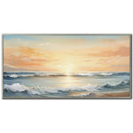 Morning Break Wall Art - Orange/Blue - 28 X 56
