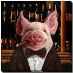 The Sophisti-pig Wall Art - Pink - 38 X 38