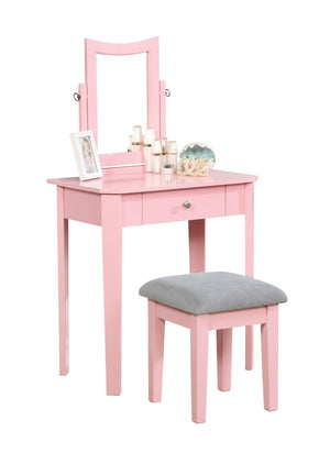 Anabella Coiffeuse et tabouret – rose