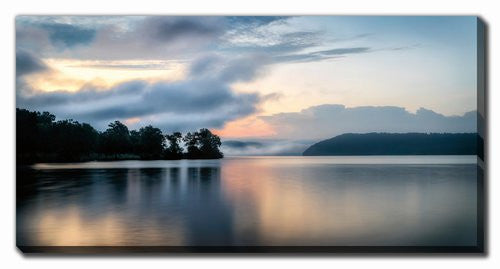 Evening Stillness Wall Art - Blue - 10 X 20
