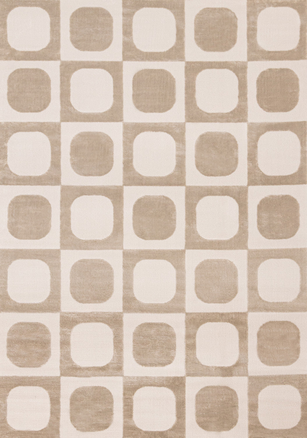Logan Contemporary Modern Area Rug - 5' X 8' - Beige/Cream