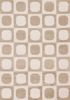 Logan Contemporary Modern Area Rug - 5' X 8' - Beige/Cream