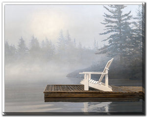 Stillness at the Lake Wall Art - Blue/Brown - 22 X 28