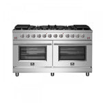 Forno Massimo 60" Stainless Steel Freestanding Double Oven Gas Range with Air Fry (8.64 Cu. Ft.) - FFSGS6239-60