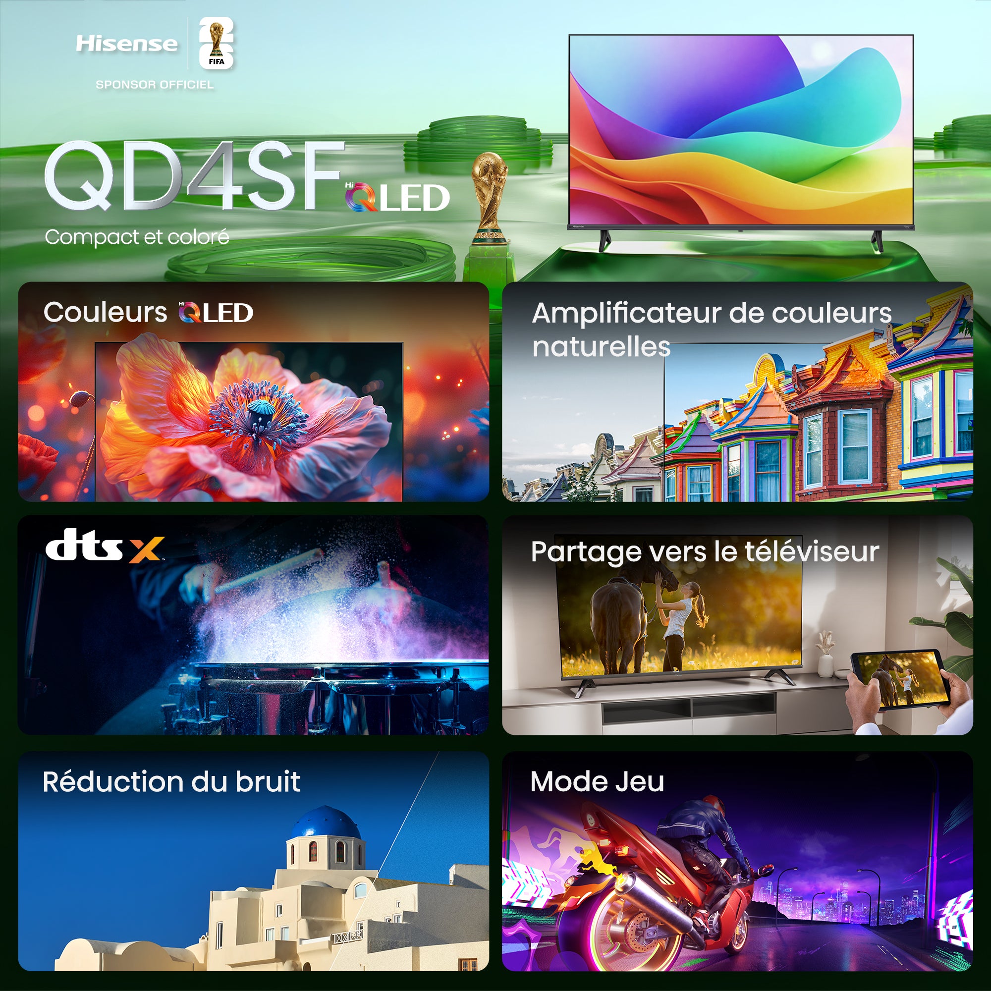 Hisense Téléviseur intelligent 40 po QLED FireTV Pleine HD – 40QD4SF--