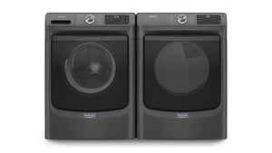 Maytag Laveuse à chargement frontal 5,2 pi³ et sécheuse électrique 7,3 pi³ noir volcan MHW5630MBK/YMED5630MBK