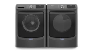 Maytag Laveuse à chargement frontal 5,5 pi³ et sécheuse électrique 7,3 pi³ noir volcan MHW6630MBK/YMED6630MBK