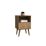 Lekedi I Night Table - Rustic Brown/3D Brown Print