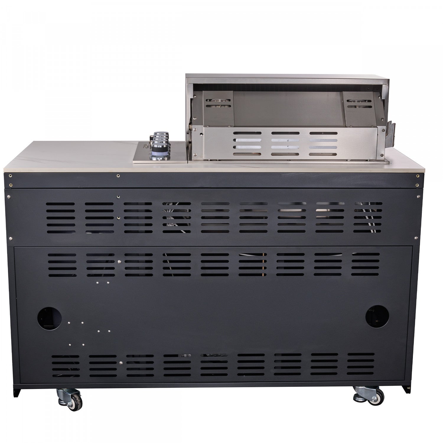 Forno Rimini White Countertop Outdoor Kitchen with 30" 62,600 BTU BBQ and 2 Beverage Centres (4.8 Cu. Ft.) - FODKT2575WHT