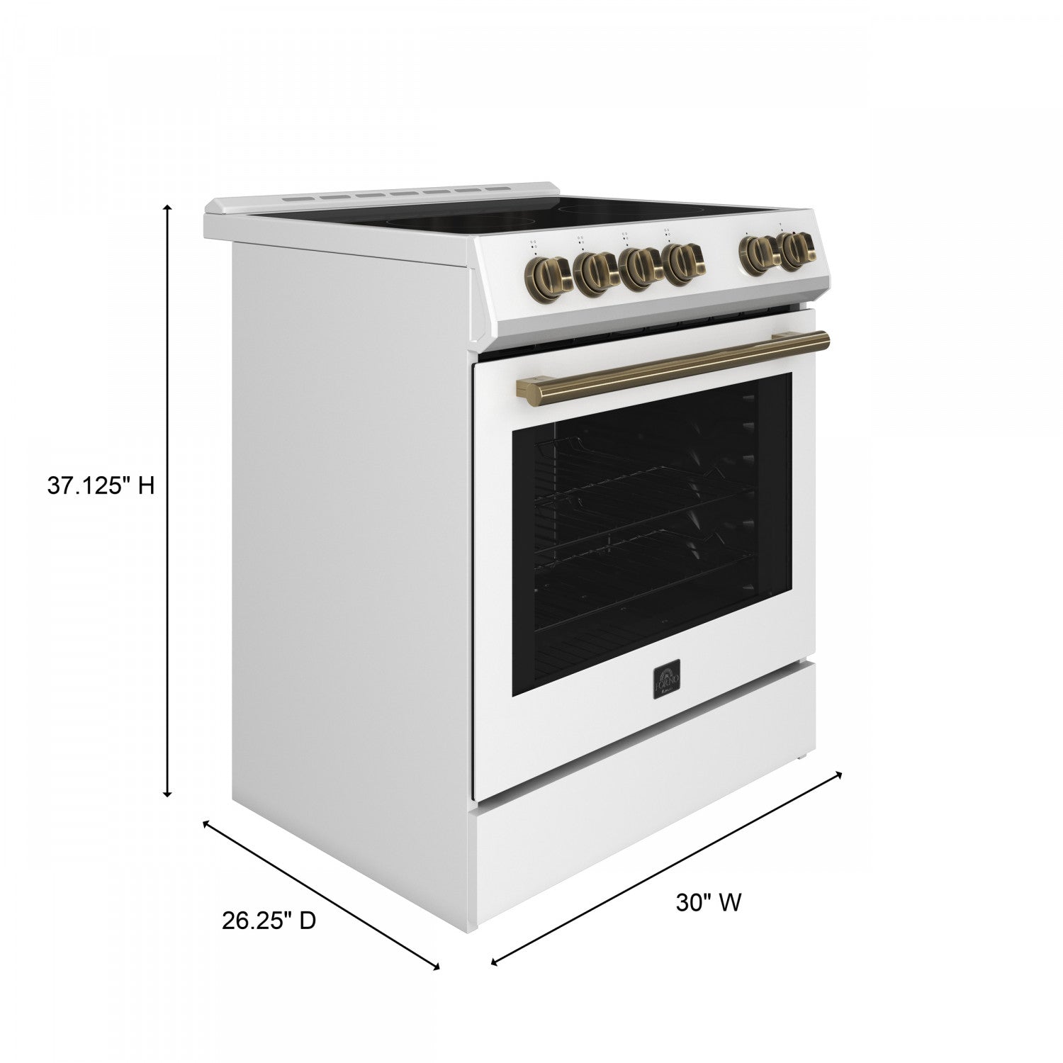 Forno Leonardo White Slide-In Electric Range (5.0 Cu. Ft.) - FFSEL6022-30WHT
