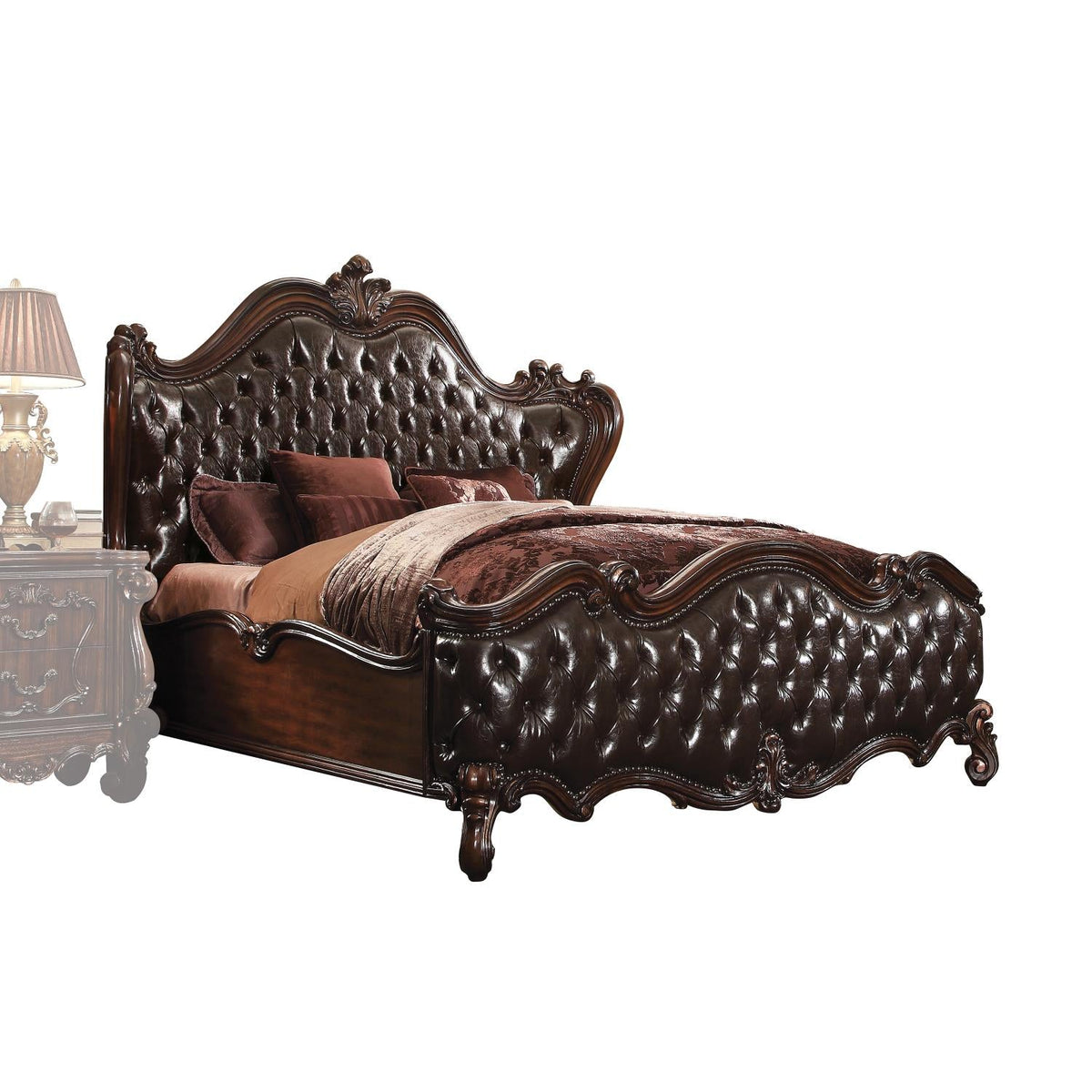 Escalera Queen Bed - 2-Tone Dark Brown and Cherry Oak