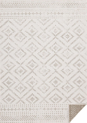 Brise estivale Tapis d’extérieur réversible (6,7 pi X 9,6 pi) – motif diamant, beige, crème