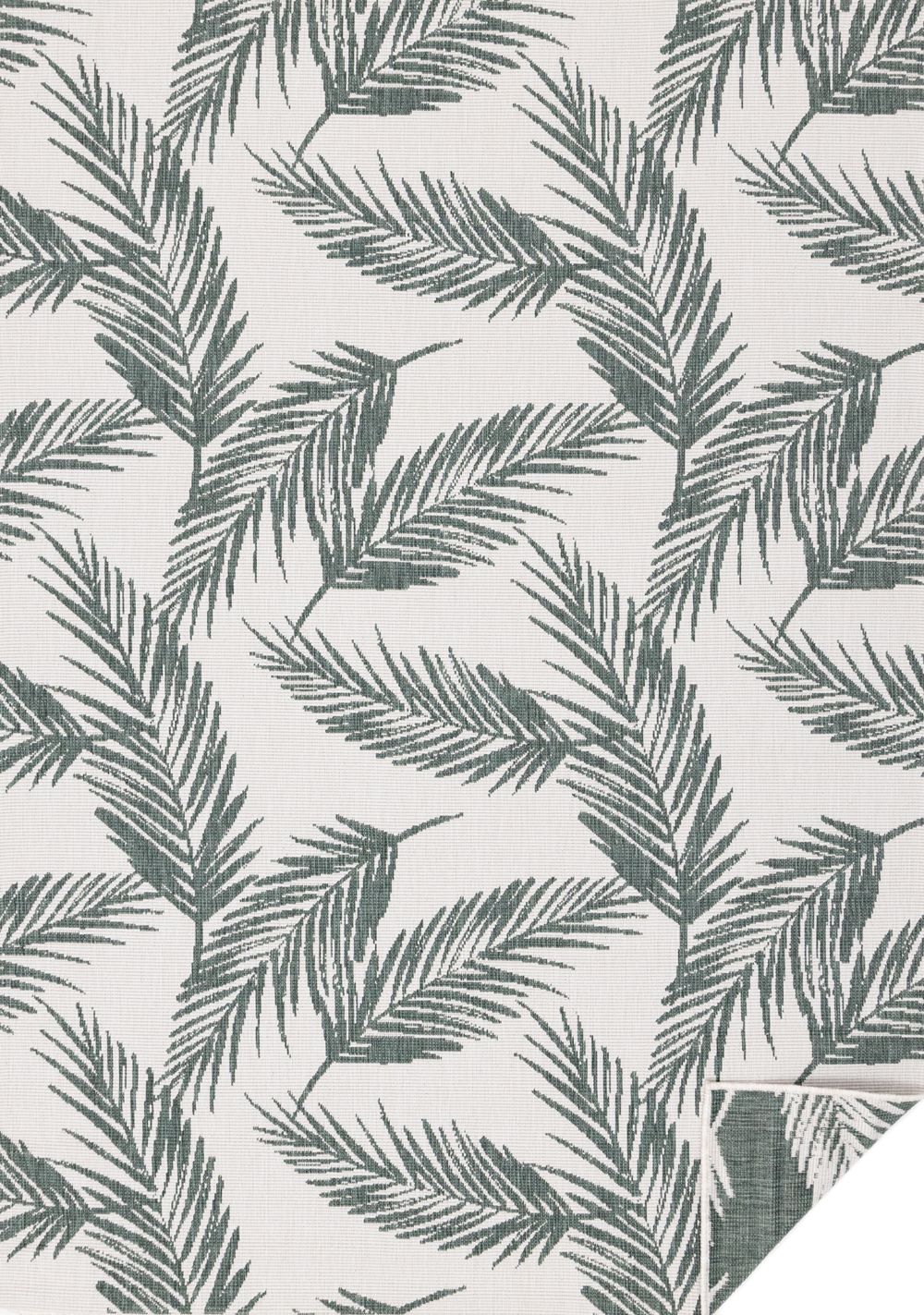 Summer Breeze 6'7" X 9'6" Outdoor Reversible Rug - Green, Leaf Motif