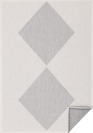 Brise estivale Tapis d’extérieur diamant (5,3 pi X 7,7 pi) – blanc, gris