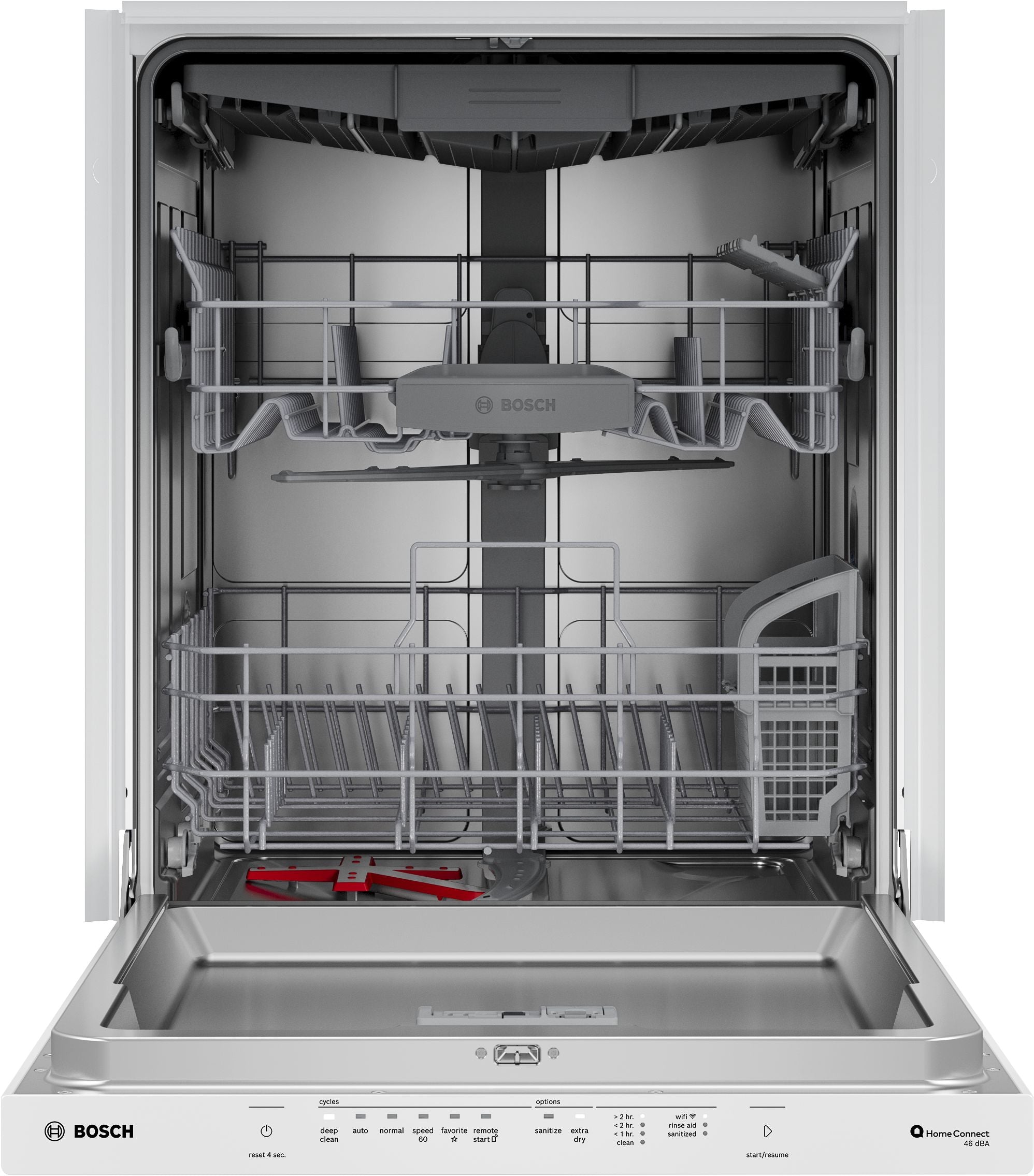 Bosch White 300 Series 24" Dishwasher with Pocket Handle - SHP53EM2N