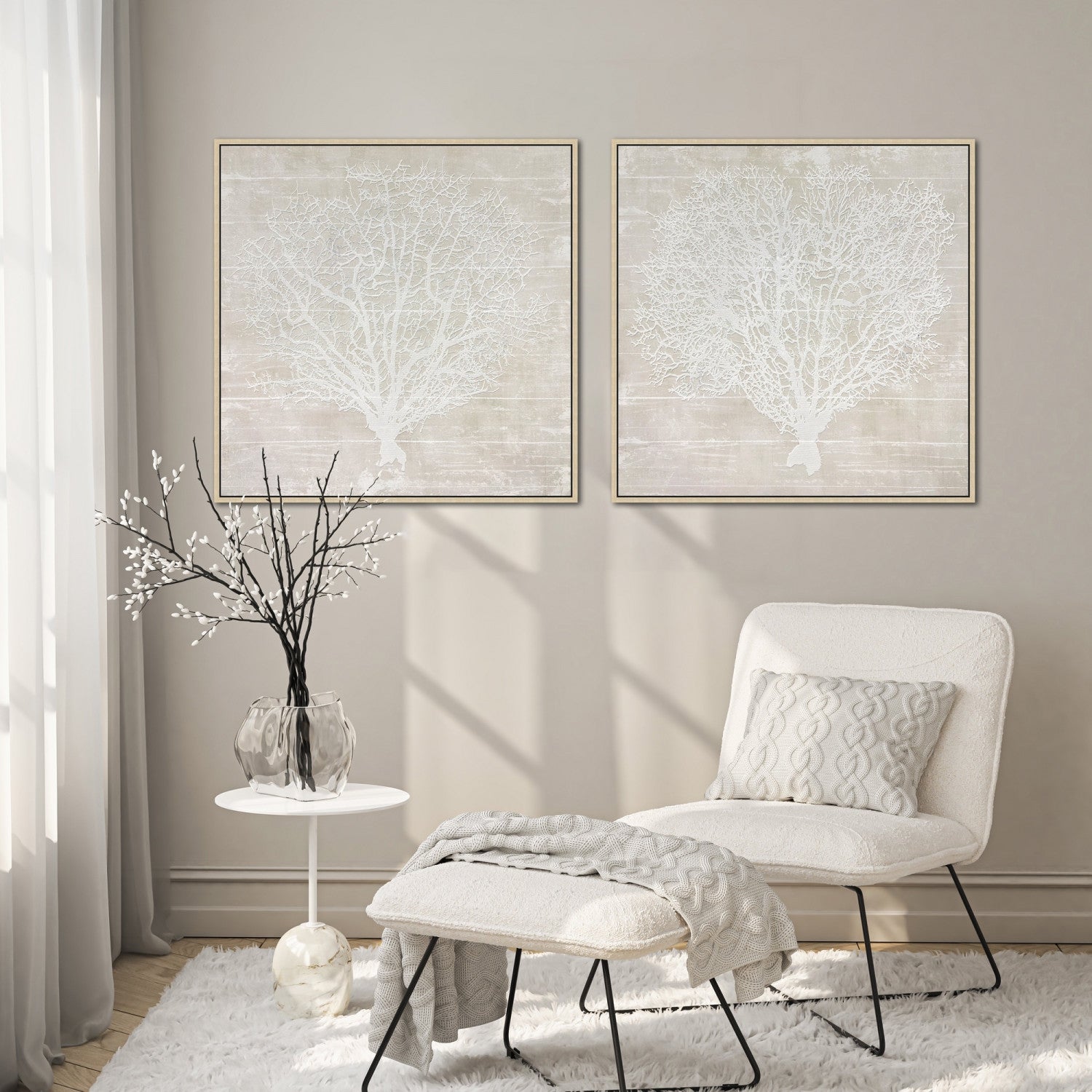 Sea Lace II Wall Art - White - 30 X 30