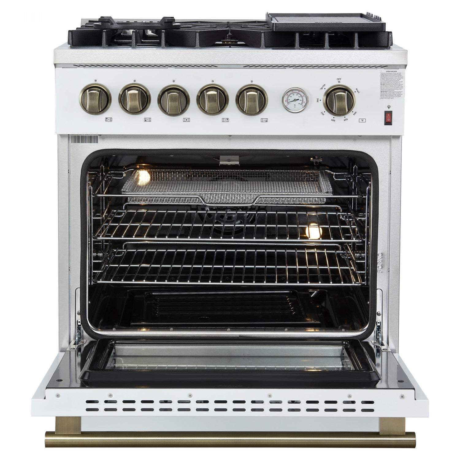 Forno Giovanni 30" White Freestanding Gas Range (4.32 Cu. Ft.) - FFSGS6274-30WHT