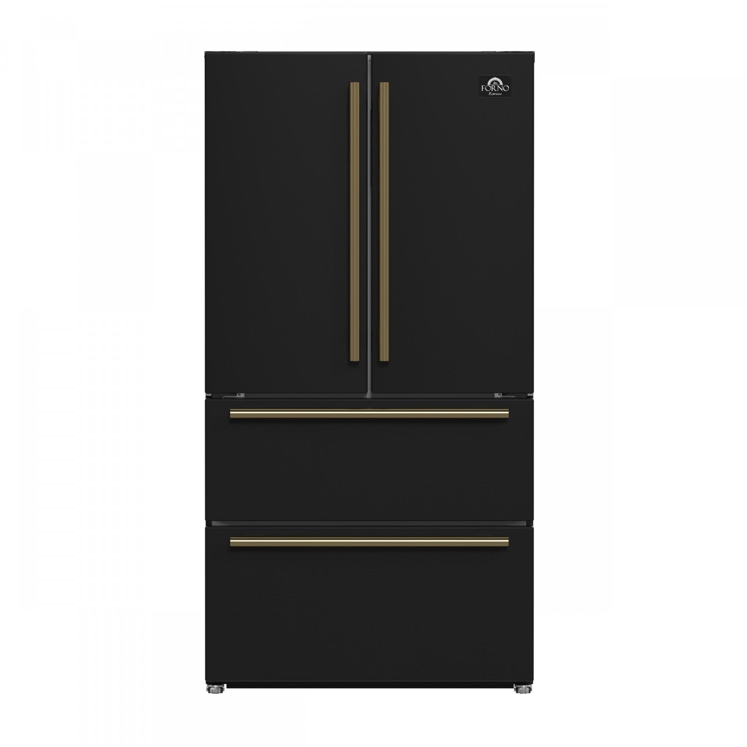 Forno Moena 36" 19.2 Cu.Ft. Black Counter-Depth French Door Refrigerator with Ice Maker - FFRBI1820-36BLK