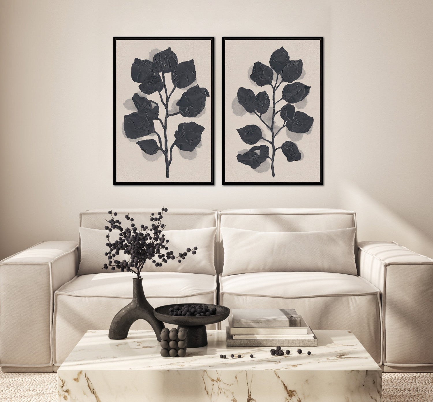 Shadow Botanica I Art - Black - 36 X 24