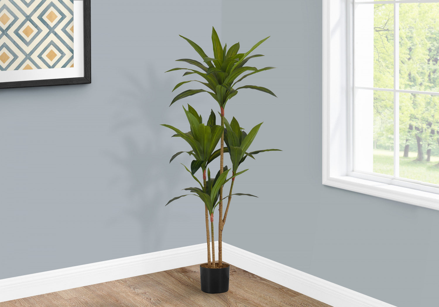 51" Dracaena Plant With 5" Black Pot - Green