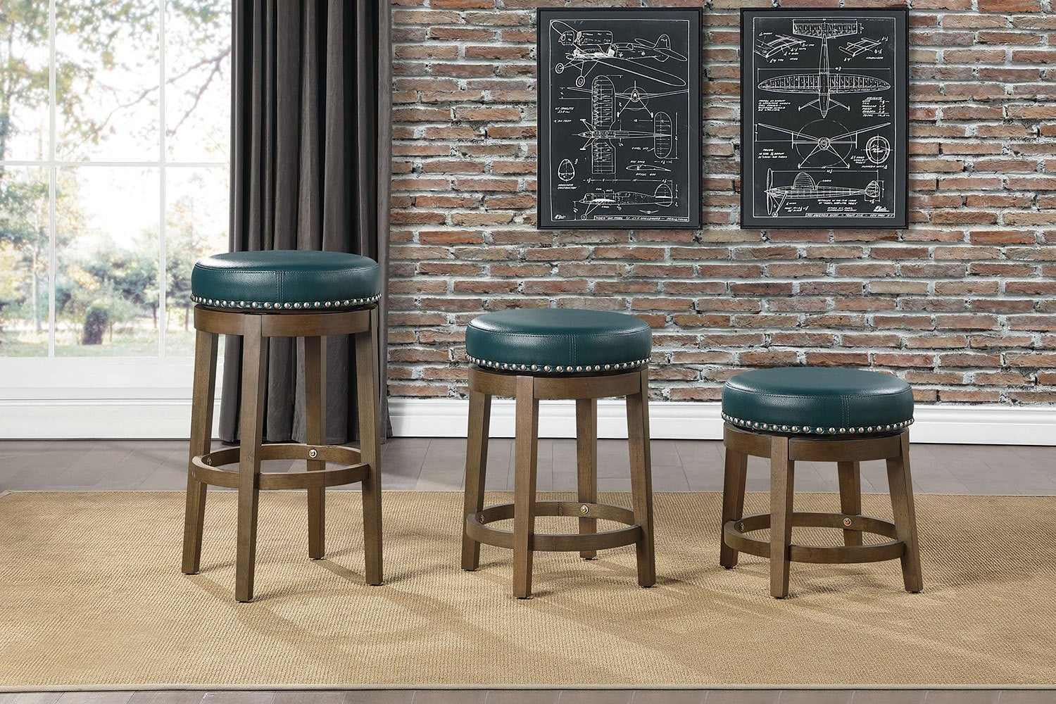 Westby Bar Stool - Green - Set of Two